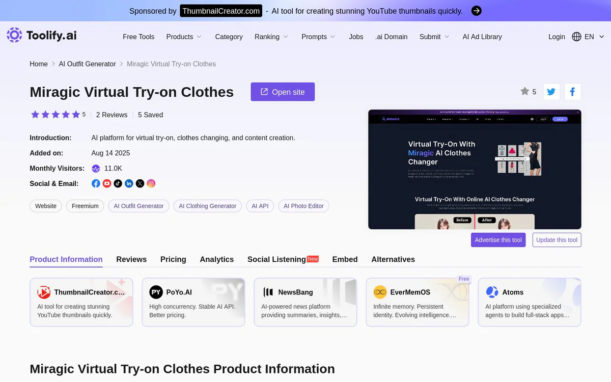 Miragic Virtual Try-on Clothes