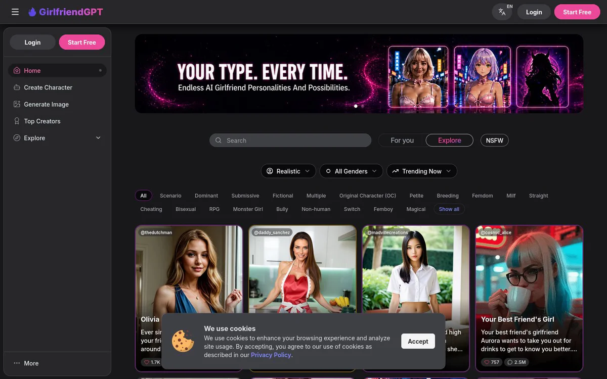 GirlfriendGPT - The AI Companion Chatroom
